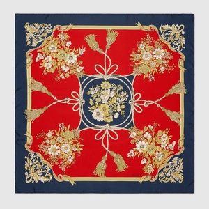 Floral <b>Square</b> <b>Scarf</b> for Women and Girls Luxury Rope & Tassel Fashion Wrap Resort and Travel Fashion Gift and Lifestyle Stores - Product Image 1