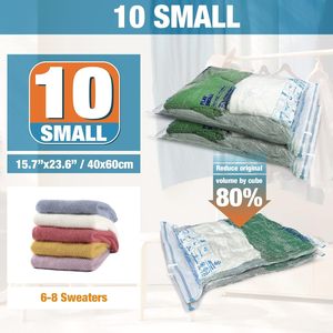 10 <b>Small</b> Space-Saving Vacuum Storage Bags with Hand <b>Pump</b> for Clothing Travel and Home Organization - Product Image 1