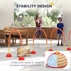 5 Piece Portable Orange <b>Dog</b> Agility Equipment With 4 Adjustable Width Doors and <b>Carry</b> Bag for Easy Pet Training - Product Image 6