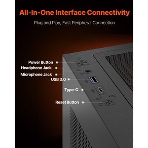 Case PC Gaming Mid Tower ad Alto Flusso d'Aria con 6 Ventole PWM ARGB da 120 mm, Filtro Antipolvere Facile da Pulire, Pannello in Vetro Temperato, Compatibile con Schede Madri Micro ATX - Product Image 5