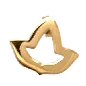 4K Yellow Gold Vermeil Open Ivy Leaf Stud <b>Earrings</b> Extra <b>Small</b> Post Design <b>for</b> <b>Women</b> Elegant Botanical Jewelry Minimalist - Product Image 4