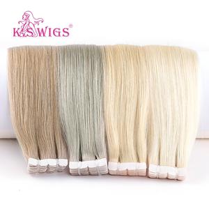 KSWIGS Chinese <b>Hair</b> Extensions Tape Remy Mini <b>Flower</b> Double Drawn Straight Invisible Tape 100% Human Chemical Processing None - Product Image 1