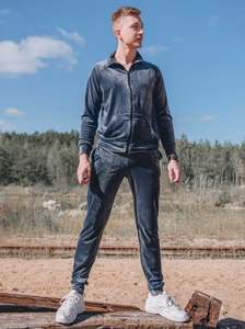 Ensemble de survêtement en velours personnalisé pour femme, sweat à capuche oversize en molleton, ensemble jogging deux pièces avec pantalon en coton - Product Image 3