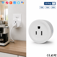 Enchufe Inteligente Tuya WiFi Zigbee US 20A con Monitoreo de Energía, Certificado por la FCC, para Proyectos Comerciales
