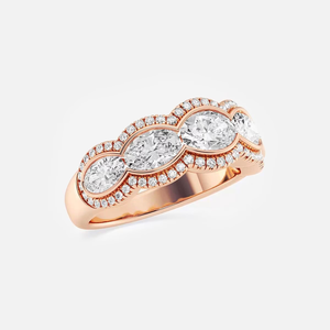 Bague de luxe en diamant de laboratoire ovale à cinq pierres avec halo, 2,5 carats au total, bijou de mode, cadeau d'anniversaire - Product Image 4