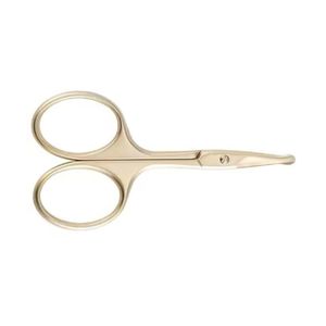 Gold Stainless Steel Nose Hair Scissors Rounded Safety Tip Facial Grooming Trimmer For Mustache <b>Beard</b> Personal <b>Care</b> Tool - Product Image 2