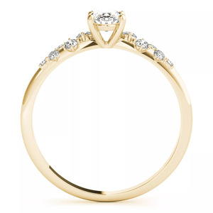 Bague de fiançailles ovale en diamant de laboratoire avec diamants ronds latéraux gradués, plaqué rhodium, or 10K 14K 18K, argent 925 935 - Product Image 4