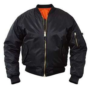 <b>Men's</b> Black Satin Long Bomber <b>Jacket</b> Autumn Zipper Closure Casual Reversible Eco-Friendly Breathable Polyester Wadding Standard - Product Image 6