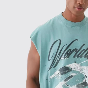 T-shirt sans manches sport élégant pour homme en polyester/coton, séchage rapide et respirant, vêtements de sport d'été pour homme - Product Image 4