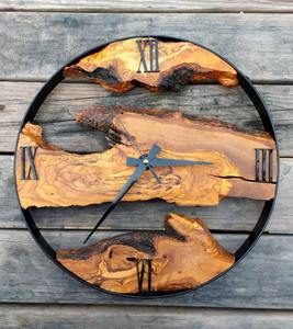 Handcrafted Olive Wood Wall <b>Clock</b> 16 Natural <b>Live</b> Edge Rustic Home Decor At Cheap Price - Product Image 5