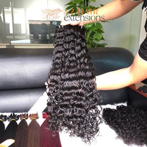 Cabello ondulado profundo que teje 100% cutículas extensiones de cabello de trama vietnamita 100 gramos/paquete para hacer peluca gruesa extremo saludable - Product Image 2
