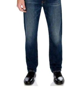 Pantalon en jean vintage pour homme, coupe droite, délavé foncé, style streetwear décontracté, écologique, respirant, en coton et élasthanne - Product Image 5