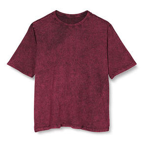 T-shirt respirant de haute qualité pour homme, délavé à l'acide, style streetwear, avec logo personnalisé, coupe ajustée, col rond, service OEM - Product Image 1