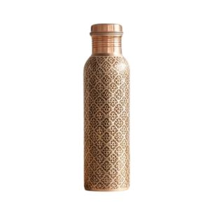 Wholesale Eco-Friendly Printed Copper <b>Water</b> <b>Bottle</b> with Leakproof Cap Elegant Floral Design Ayurveda Fitness <b>Gym</b> Flask - Product Image 5