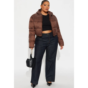 2026 New <b>Women's</b> Brown Winter Regular <b>Lightweight</b> Reversible Stand <b>Women</b> Puffer Bomber <b>Jacket</b> By Twin City - Product Image 5