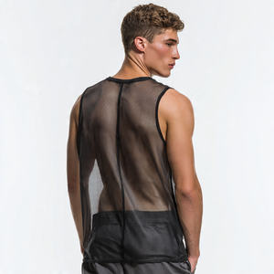 เสื้อกล้ามผู้ชายแบบแห้งเร็ว น้ำหนักเบา ซีทรู สำหรับงานปาร์ตี้กลางคืน เสื้อกล้ามชายหาด เสื้อตาข่ายบาง - Product Image 3