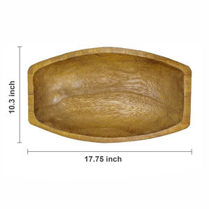 Venta caliente diseño personalizado decoración larga tazón de masa mango madera masa tazón fruta decoración sala de estar Mesa centros de mesa comedor - Product Image 3