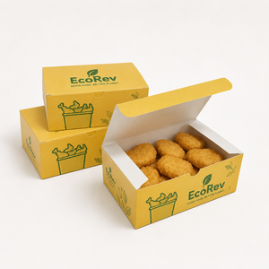 Low MOQ Biodegradable Eco-Friendly Disposable Chicken Fries Burger Salad Box Food Grade Gable Box Fast Food Packaging Paper Box - Product Image 4