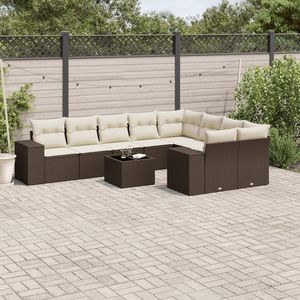 Conjunto de Sofás de Jardín en Color Crema, Blanco y Marrón - Product Image 1