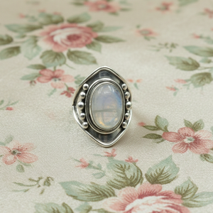925 Sterling Silver Blue Fire Moonstone Triangle <b>Ring</b> Rose Gold Yellow Gold Plated Vintage Handmade Boho Gemstone Jewelry Unisex - Product Image 1
