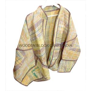Veste Kantha en coton respirant et écologique, col mandarin, imprimé à la main, longueur standard, séchage rapide, pour l'automne et l'hiver, vente en gros - Product Image 2