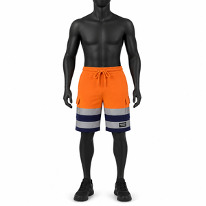 Shorts de travail haute visibilité, shorts cargo réfléchissants, pantalons de sécurité pour la construction avec ceinture élastique - Product Image 2