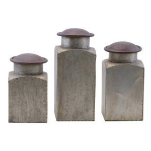 Juego de 3 Recipientes de Cocina de Lujo para Café, Té y Azúcar, Acabado Galvanizado Rústico Metálico, Recipientes Herméticos para Almacenamiento de Cocina con Tapa - Product Image 6