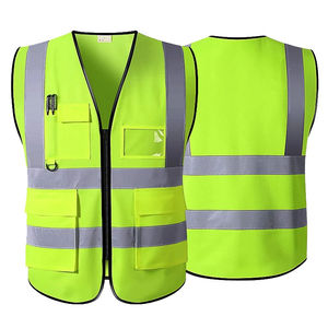 Chaleco de Seguridad de Alta Visibilidad para Hombre, Transpirable, de Poliéster, con Múltiples Bolsillos, Ajustable, Ligero, con Diseño Reflectante, Venta al Por Mayor - Product Image 3