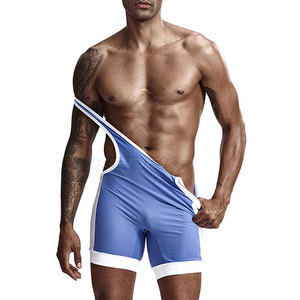 Combinaison de lutte une pièce pour homme avec logo frontal, en Spandex/Polyester, respirante, séchage rapide, légère, ajustée, haute qualité, prix bas - Product Image 2