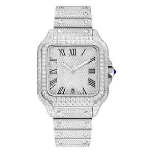 Reloj de Lujo con Diamantes Moissanite para Hombre, Reloj de Pulsera Analógico de Cuarzo con Estilo Moderno y Acabado Elegante - Product Image 2