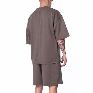Conjunto de Camiseta y Pantalones Cortos de Algodón 100% para Hombre, Talla Grande, Personalizable, Liso, para Verano - Product Image 2