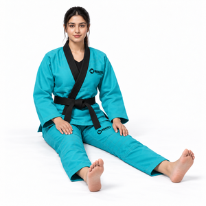 MANGOES FASHION Kimono et pantalon de BJJ unisexe, couleur Teal, 100% coton, léger, respirant, anti-humidité, pré-rétréci, IBJJF - Product Image 3