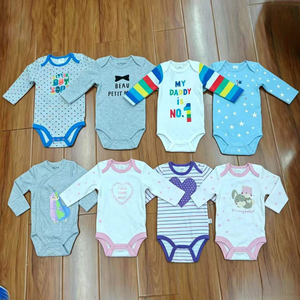 Ropa de bebé de manga larga con cuello redondo, de algodón, con estampado de huellas de patas, patrones de lunares y rayas, para bebés, niñas y niños de 0 a 12 meses - Product Image 6