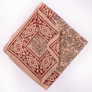 Pañuelo Cuadrado Suave y Ecológico con Estampado Bagru de Algodón, Estilo Veraniego, 55*55cm, Bandana Decorativa para Mujer - Product Image 3