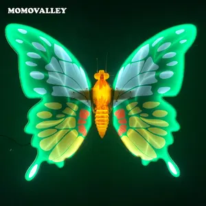 Momovalley outdoor waterproof blue 93cm led butterfly wedding background wings led light decoration props garden light