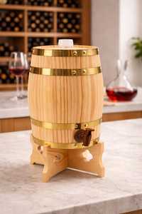 2026 Hot Selling Product Wooden Wine Storage Barrel With Brass Bands And <b>Tap</b> On Stand Classic Style Durable And Ancient Style UO - Product Image 5