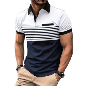 Camisa de manga corta con estampado de bloques de color para hombre, camisetas informales de verano de gran tamaño para uso diario, estilo de negocios para hombre maduro encantador, camisetas necesarias - Product Image 1