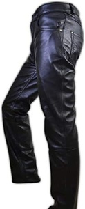 Service OEM personnalisé – Pantalon homme en cuir de haute qualité, coupe droite, taille mi-haute, style streetwear décontracté, imperméable, fabriqué en cuir de vachette - Product Image 3