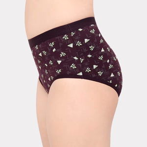 High-Waist Women's <b>Panties</b> Floral Print Cotton Spandex Breathable Knitted Everyday Underwear Standard Thickness Machine Washable - Product Image 3