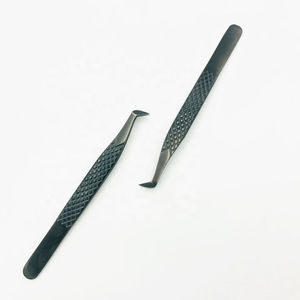 Pince à épiler professionnelle en acier inoxydable noir mat, pointe en fibre lisse, prise diamantée, modèle 2026, vente chaude - Product Image 1