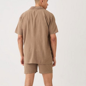 Conjunto de Pantalones Cortos de Verano para Hombre, Personalizados con Logotipo Impreso, a la Moda, de Color Sólido, Hasta la Rodilla, Hechos de Algodón, Venta al Por Mayor de Fábrica - Product Image 2