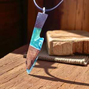 Collier Pendentif Pendule en Bois et Résine Énergétique de Guérison, Collier Pendentif Pendule Sorcellerie en Bois et Résine, Divination Naturelle en Bois et Résine - Product Image 4