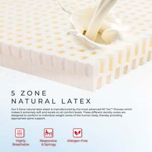 Colchón Inteligente Goodnite Brand Malaysia de Doble Capa con Resortes Ensacados y 5 Zonas, con Funda de Tela Antiácaros, Extra Suave, 34 cm - Product Image 5