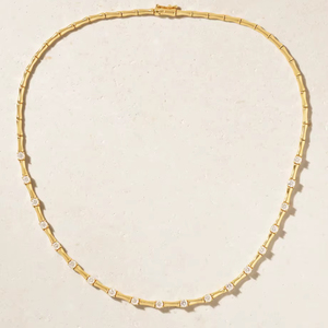 Collar de Gargantilla de Bambú de Lujo con Baño de Oro de 18K, Joyería Fina para Mujer, Regalo - Product Image 1