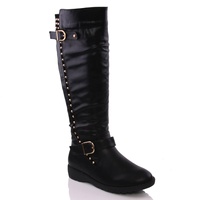 Bottes d'équitation professionnelles avec clous arrière, bottes noires hautes jusqu'au genou, confortables pour les longues journées, bottes en cuir par LCI