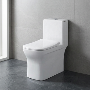 Inodoro moderno de una pieza con sifón cerámico, conjunto completo de WC, artículos sanitarios para exportación al mercado africano - Product Image 5