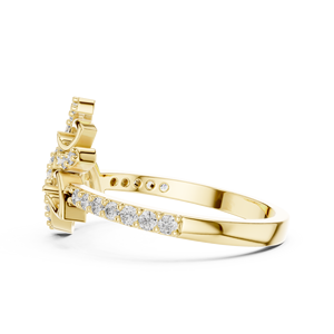 Anillo de Diamantes Cultivados en Laboratorio CELESTIAL LEAF para Mujer, Oro Amarillo de 18 Quilates, Chapado en Rodio, Certificado, Regalo de Compromiso, Fiesta, Boda, Glamour - Product Image 2