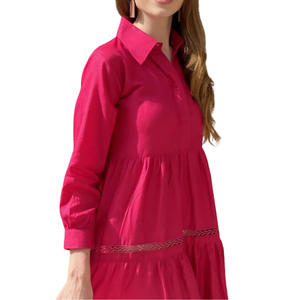 Nuevo Diseño, Vestidos Casuales Transpirables para Mujer, Cuello en V, Color Sólido, Tallas Grandes, Logotipo y Colores Personalizables - Product Image 3