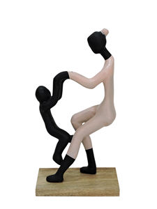 Moderna Figura de Madre e Hijo en Aluminio, Escultura Abstracta de Padre e Hijo, Estatua Decorativa para el Hogar - Product Image 2