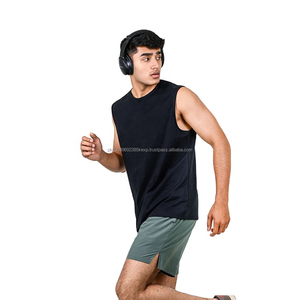 Custom Logo Breathable Sleeveless Tank <b>Top</b> for <b>Men</b> Black Gym Shirt Quick Dry Sweat Wicking Activewear For <b>Mens</b> Low MOQ Suppliers - Product Image 2
